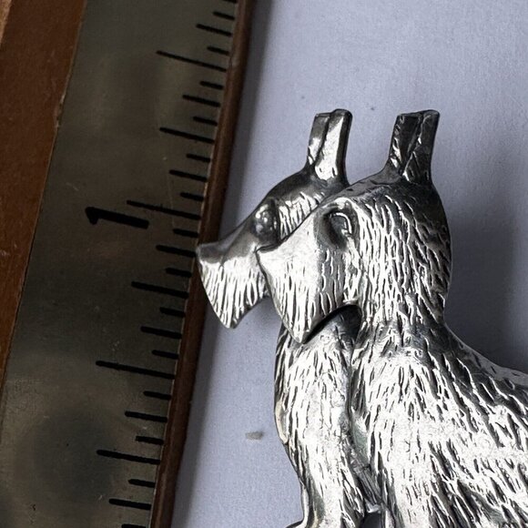 VTG Scottish Terrier Scottie Dogs Brooch Pin 1.75" Sterling Silver Stamped 3.6 g - Picture 6 of 6